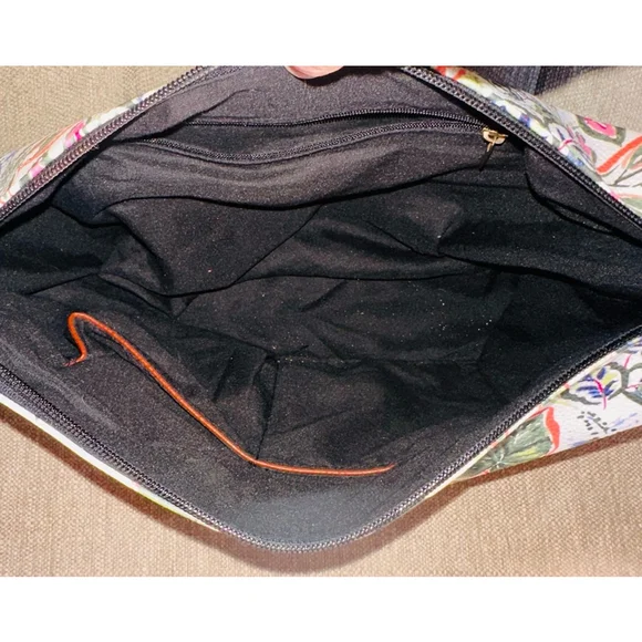 EUC GH Bass & Co Floral Pebble Leather Floral 3 In 1 Shoulder Tote Purse - Picture 8 of 15